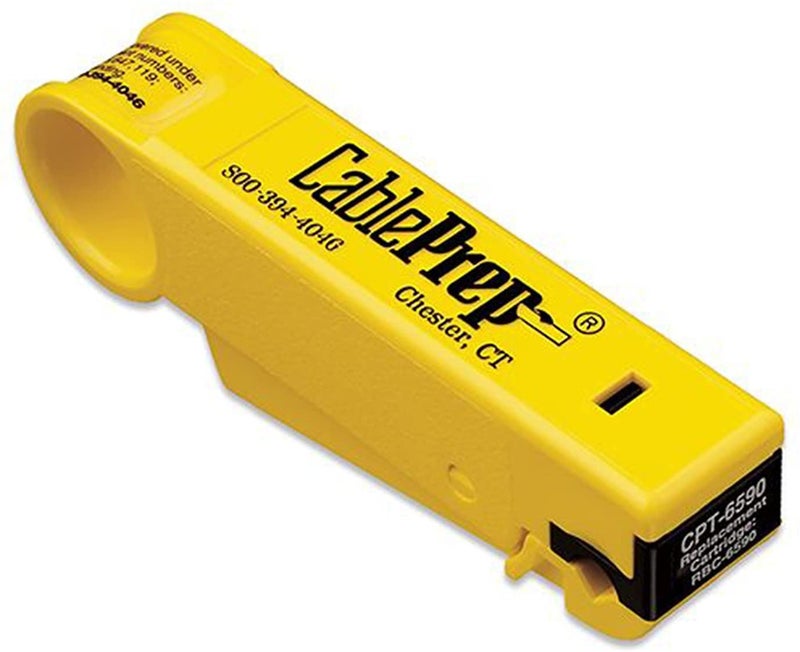 CablePrep Drop Stripping Tool, RG6/59 w/Stop, 1/4 x 1/4 Prep - Image 1